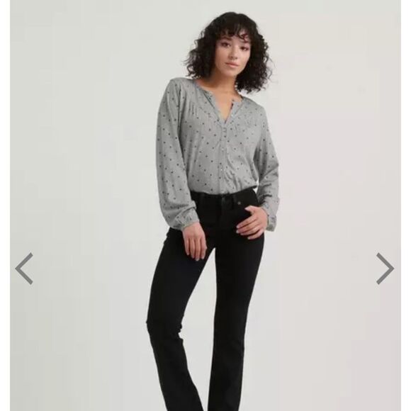 NEW Lucky Brand Polka Dot Western Yoke Top - Picture 1 of 3